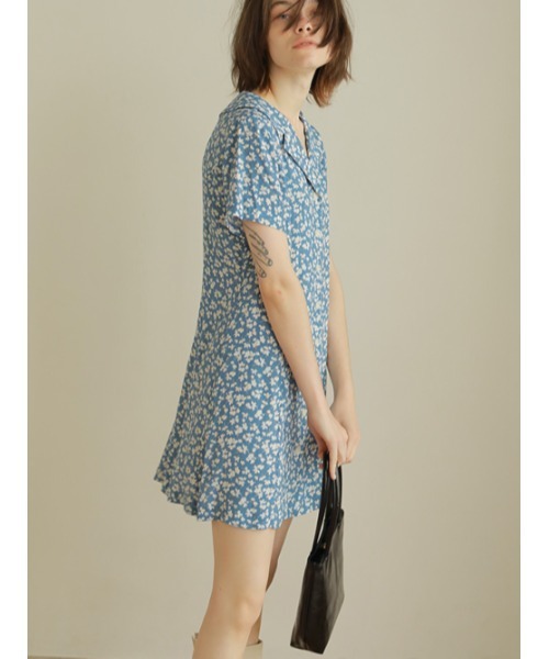 AMAIL（アマイル）の「Vintage flower mini dress（ワンピース・レディース・オレンジ/ブルー・FREE）」の13枚目の写真