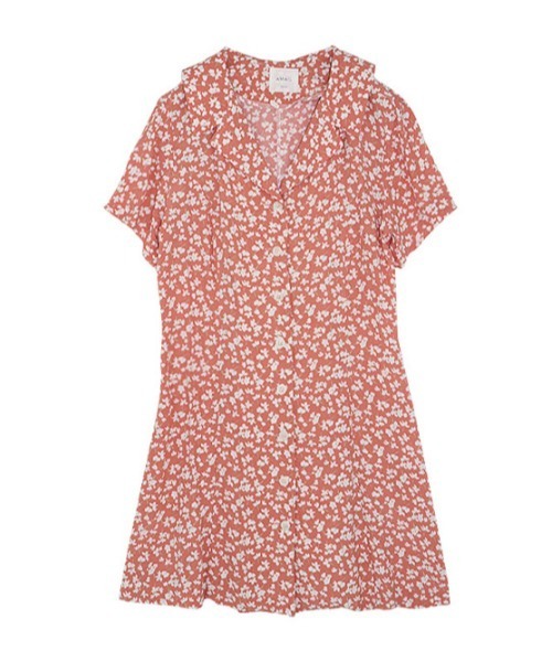 AMAIL（アマイル）の「Vintage flower mini dress（ワンピース・レディース・オレンジ/ブルー・FREE）」の4枚目の写真