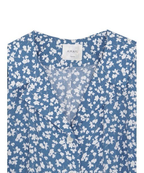 AMAIL（アマイル）の「Vintage flower mini dress（ワンピース・レディース・オレンジ/ブルー・FREE）」の7枚目の写真