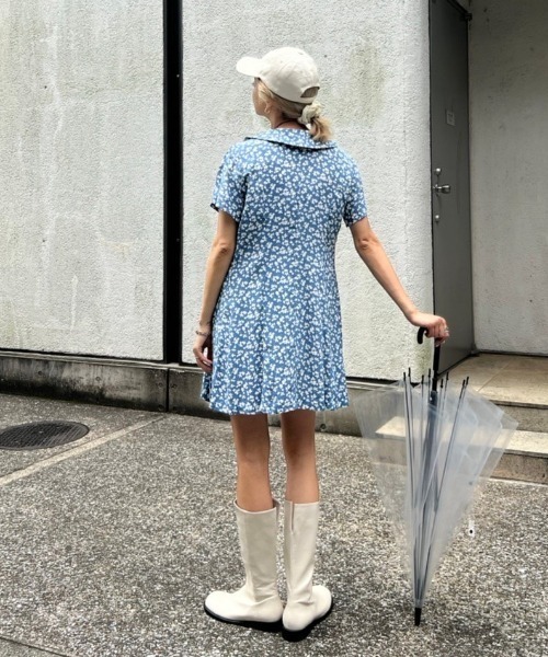 AMAIL（アマイル）の「Vintage flower mini dress（ワンピース・レディース・オレンジ/ブルー・FREE）」の16枚目の写真