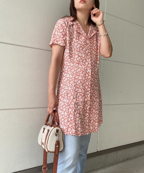 AMAIL（アマイル）の「Vintage flower mini dress（ワンピース・レディース・オレンジ/ブルー・FREE）」の18枚目の写真