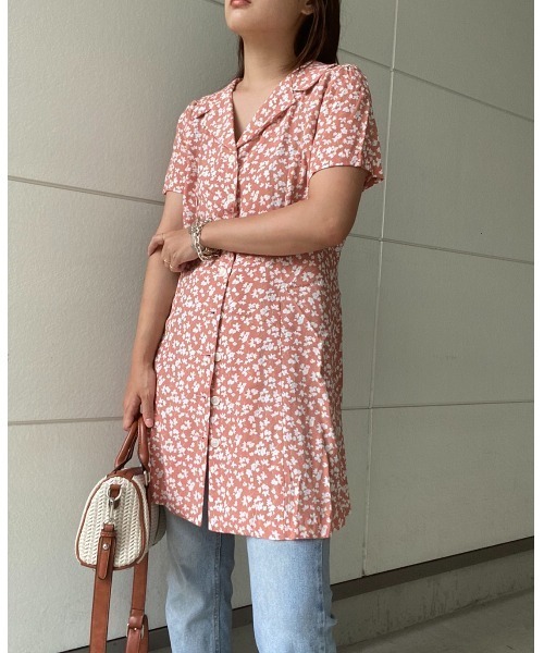 AMAIL（アマイル）の「Vintage flower mini dress（ワンピース・レディース・オレンジ/ブルー・FREE）」の17枚目の写真