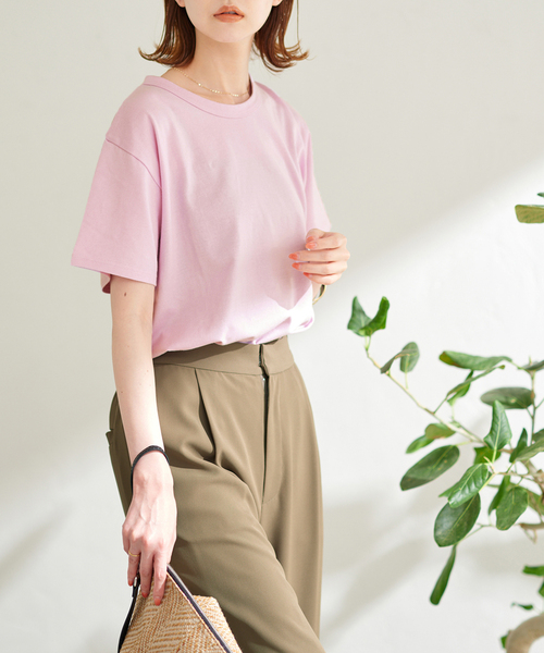 JOURNAL STANDARD（ジャーナルスタンダード）の「クラシックテンジクハーフスリーブTシャツ（Tシャツ/カットソー・レディース・ホワイト/ライトグレー/ブラック/ピンク・FREE）」の4枚目の写真