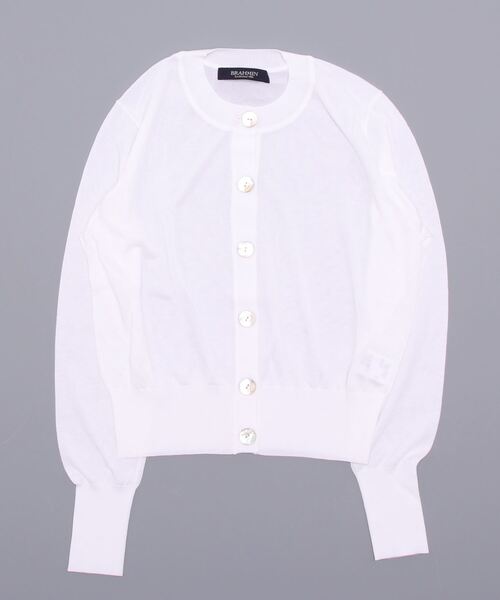 Brahmin（ブラーミン）の「【BRAHMIN】クルーネックカーディガン（カーディガン/ボレロ・レディース・オフホワイト/Beige/ダークネイビー・2）」の5枚目の写真