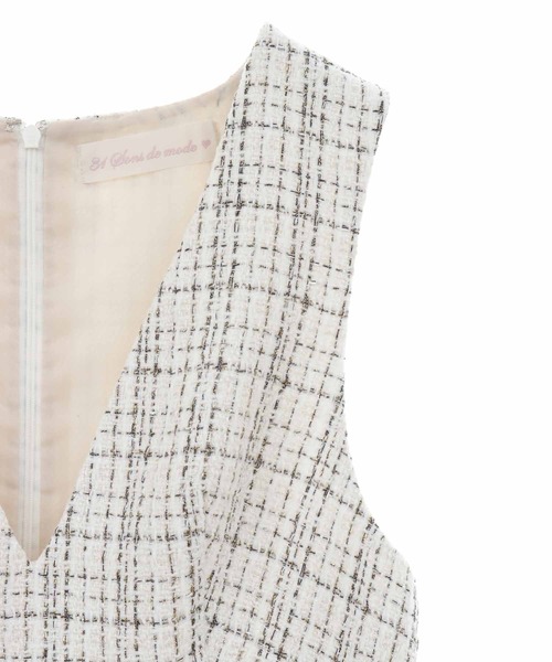 31 Sons de mode(トランテアン ソン ドゥ モード)の「ツイードミニジャンスカ(ジャンパースカート・レディース・ブラック/オフホワイト・38/36)」の19枚目の写真