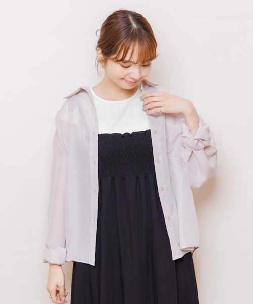 flower（フラワー）の「バルーンシアーシャツ4（シャツ/ブラウス・レディース・ピンク/イエロー/ブルー・FREE）」の3枚目の写真