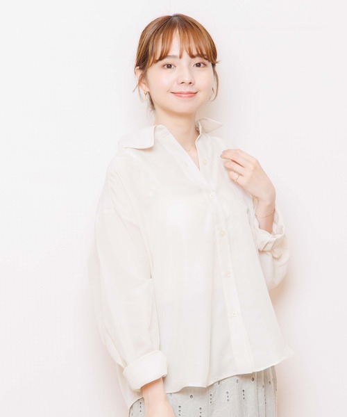 flower（フラワー）の「バルーンシアーシャツ4（シャツ/ブラウス・レディース・ピンク/イエロー/ブルー・FREE）」の2枚目の写真