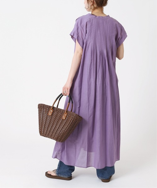 B.C STOCK（ベーセーストック）の「《追加》ボイルタックワンピース（ワンピース・レディース・ブラック/パープル/ピンク/グリーン・FREE）」の15枚目の写真