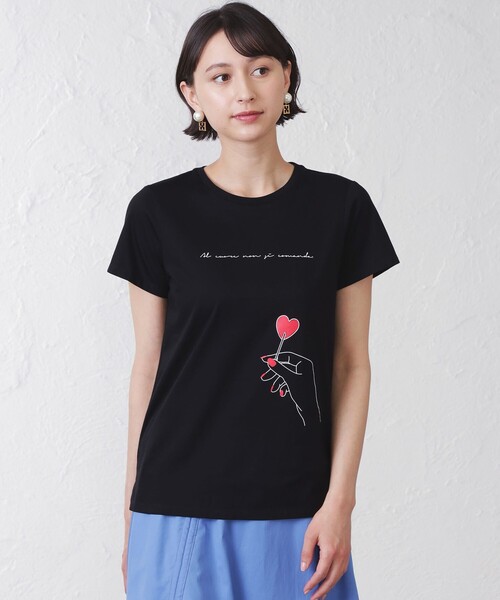EPOCA THE SHOP（エポカザショップ）の「キャンディープリントカットソー（Tシャツ/カットソー・レディース・ブラック/ホワイト・38）」の2枚目の写真