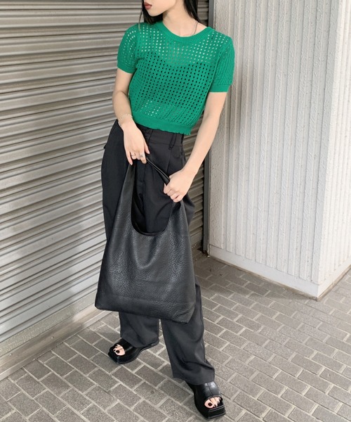 LVEU.（ラブユ.）の「【LVEU.】ワンショルダーシンプルトートバッグ / バッグ 鞄 BAG トート シンプル 合皮  合皮 ブラック（トートバッグ・レディース・ブラック・FREE）」の8枚目の写真