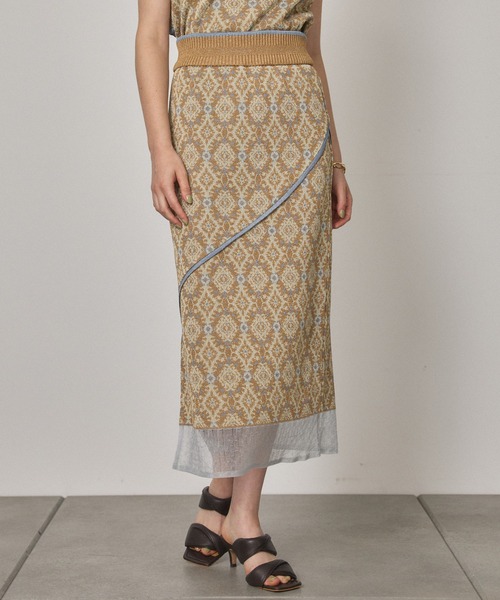 PUBLIC TOKYO カットJQペンシルタイトスカート ジャガード チャイナ PUBLIC TOKYO カットJQペンシルタイトスカート ジャガード