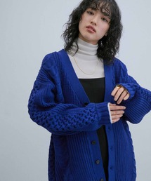 《ドラマ着用》ボリューム ケーブル オーバーサイズ カーディガン/超軽量/ユニセックス
