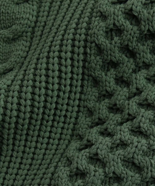 ADAM ET ROPE'（アダムエロペ）の「《ドラマ着用》ボリューム ケーブル オーバーサイズ カーディガン/超軽量/ユニセックス（カーディガン/ボレロ・メンズ・ブルー系その他5/サックスブルー/オフホワイト/スミクロ/グリーン系その他/ダークブラウン/ライトグリーン/ブラック・M/L）」の22枚目の写真