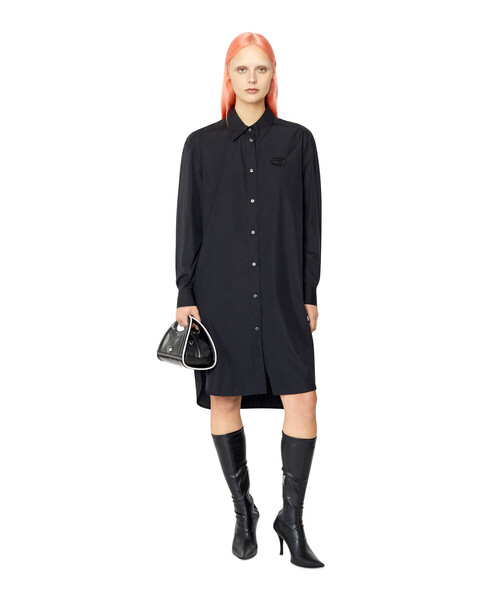レディース ドレス ロングシャツ ワンピース ロングシャツ シャツワンピース Diesel ディーゼル のファッション ロゴ シャツ