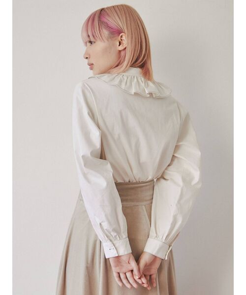 merry jenny（メリージェニー）の「bi-colorステッチブラウス（シャツ/ブラウス・レディース・グリーン/オフホワイト/ブラック・FREE）」の10枚目の写真