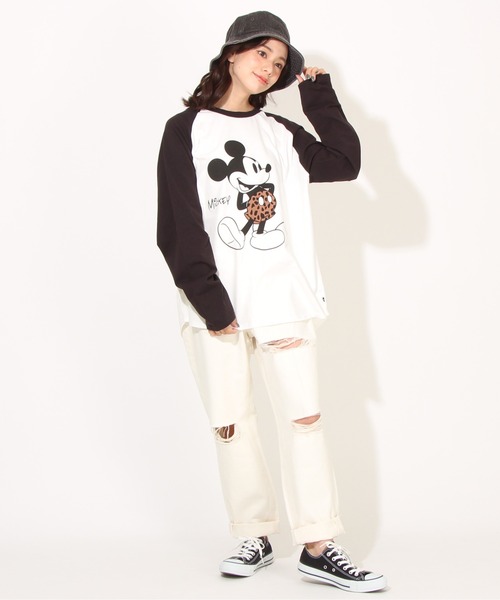 Disney(ディズニー)の「親子お揃い ディズニー ラグランロンT 7287A(Tシャツ/カットソー・レディース・ブラック/パープル・M/XL/L/S)」の10枚目の写真