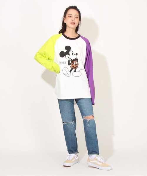 Disney(ディズニー)の「親子お揃い ディズニー ラグランロンT 7287A(Tシャツ/カットソー・レディース・ブラック/パープル・M/XL/L/S)」の13枚目の写真