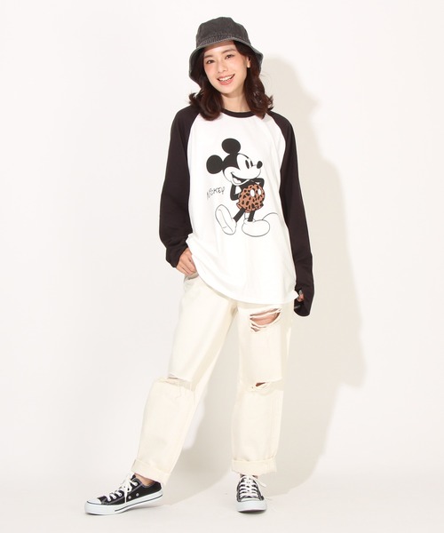 Disney(ディズニー)の「親子お揃い ディズニー ラグランロンT 7287A(Tシャツ/カットソー・レディース・ブラック/パープル・M/XL/L/S)」の8枚目の写真