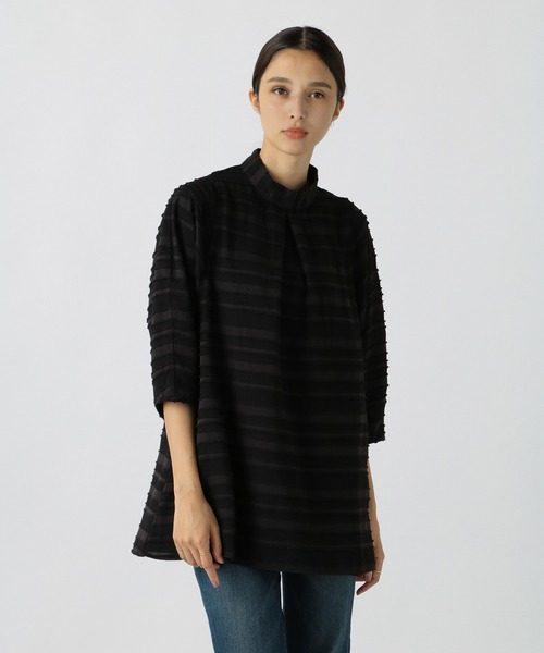 コクーンスリーブ ジャガードボーダーブラウス（シャツ/ブラウス）｜aity（アイティ） 5,830円