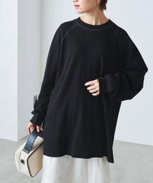 forksy. | 【forksy.】ワッフル配色ステッチラグランロングTシャツ(Tシャツ/カットソー)