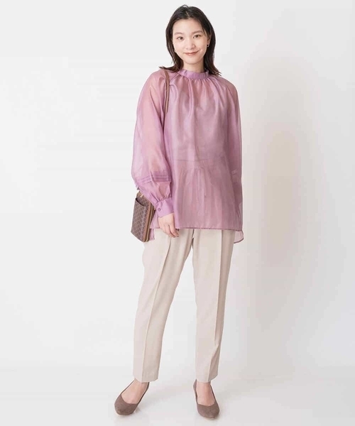 a.v.v（アーヴェヴェ）の「【マルチウェイ】リボンボウタイ付きシアーブラウス（シャツ/ブラウス・レディース・ピンク/ブラック/ベージュ・38/40/36/42/34）」の6枚目の写真