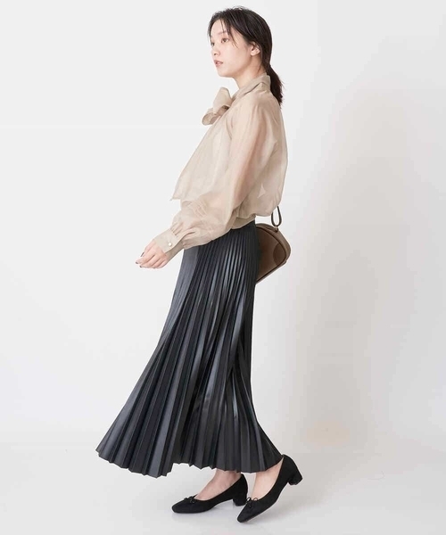 a.v.v（アーヴェヴェ）の「【マルチウェイ】リボンボウタイ付きシアーブラウス（シャツ/ブラウス・レディース・ピンク/ブラック/ベージュ・38/40/36/42/34）」の20枚目の写真