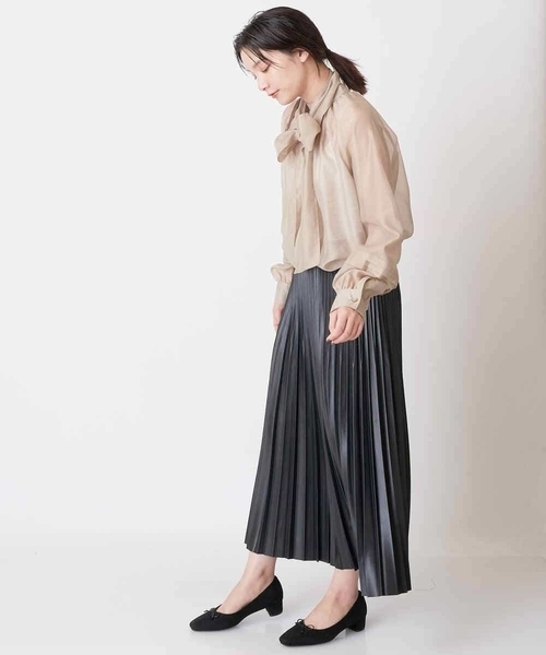 a.v.v（アーヴェヴェ）の「【マルチウェイ】リボンボウタイ付きシアーブラウス（シャツ/ブラウス・レディース・ピンク/ブラック/ベージュ・38/40/36/42/34）」の21枚目の写真