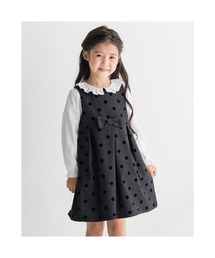 BeBe（ベベ）の「BeBe/日本製フォーマルチェックフロッキードットジャンパースカート(90~140cm)（ワンピース・キッズ）」