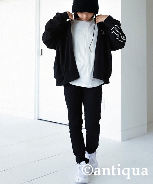 antiqua（アンティカ）の「FILAロゴ入り薄手パーカー（パーカー・キッズ・ブラック/杢グレー・130/140/150/160）」の7枚目の写真