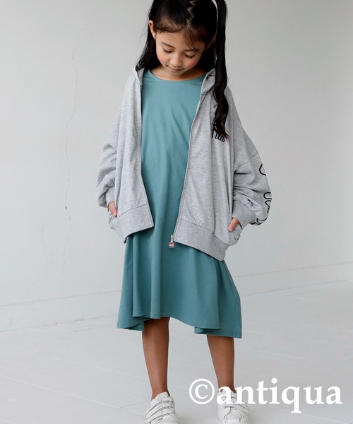 antiqua（アンティカ）の「FILAロゴ入り薄手パーカー（パーカー・キッズ・ブラック/杢グレー・130/140/150/160）」の10枚目の写真