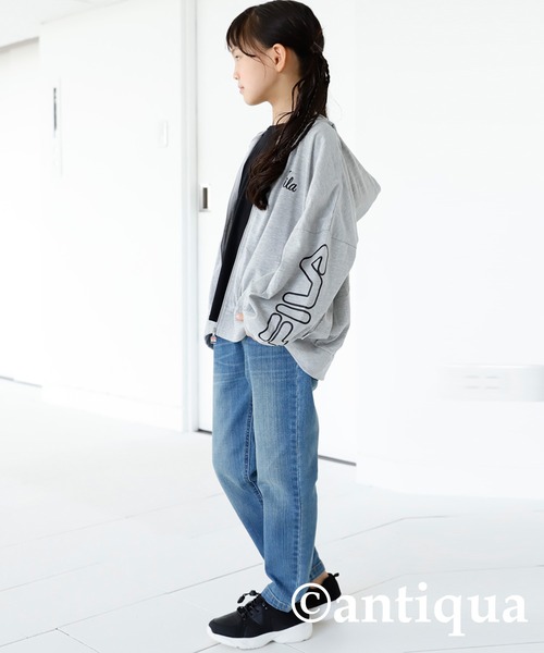 antiqua（アンティカ）の「FILAロゴ入り薄手パーカー（パーカー・キッズ・ブラック/杢グレー・130/140/150/160）」の14枚目の写真