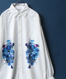 Flower Print Oversize Balloon Sleeve Shirt/花柄 オーバーサイズ バルーンスリーブ シャツ