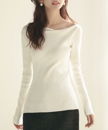 SAISON DE PAPILLON | イレギュラーネックニットプルオーバー(ニット/セーター)