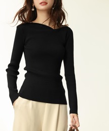 SAISON DE PAPILLON | イレギュラーネックニットプルオーバー(ニット/セーター)