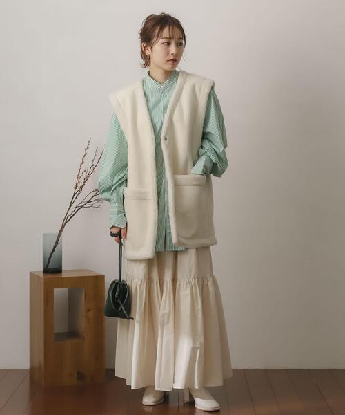 SENSE OF PLACE by URBAN RESEARCH（センスオブプレイスバイアーバンリサーチ）の「リバーシブルボアベスト（その他アウター・レディース・ベージュ/ブラック/アイボリー・ONE）」の21枚目の写真