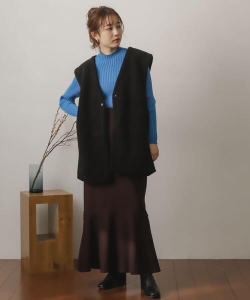 SENSE OF PLACE by URBAN RESEARCH（センスオブプレイスバイアーバンリサーチ）の「リバーシブルボアベスト（その他アウター・レディース・ベージュ/ブラック/アイボリー・ONE）」の4枚目の写真