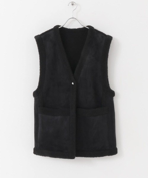 SENSE OF PLACE by URBAN RESEARCH（センスオブプレイスバイアーバンリサーチ）の「リバーシブルボアベスト（その他アウター・レディース・ベージュ/ブラック/アイボリー・ONE）」の12枚目の写真