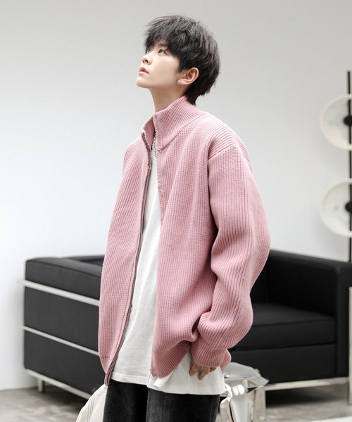 neos(ネオス)の「【neos -addictive design-】ルーズシルエット 畦編み ドライバーズ セーター ジップ ニット カーディガン(カーディガン/ボレロ・メンズ・ブラック/ベージュ/オフホワイト/ピンク/グレー・MEDIUM/LARGE)」の16枚目の写真