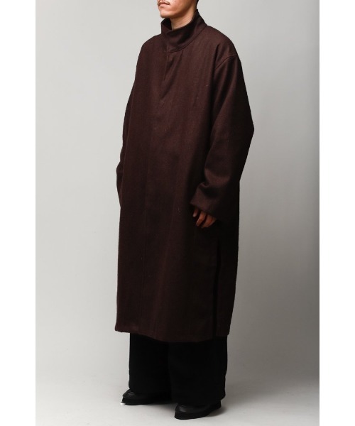Badhiya（バディ―ヤ）の「STAND COAT - wool melton（その他アウター・メンズ・ブラック/ブラウン/ライトブラウン・FREE）」の3枚目の写真