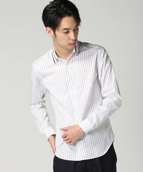 EDIFICE（エディフィス）の「◇RIBカラーシャツ（シャツ/ブラウス・メンズ・ネイビー/ライトブルー/ホワイト/ブルー・48/50/46/44）」の2枚目の写真