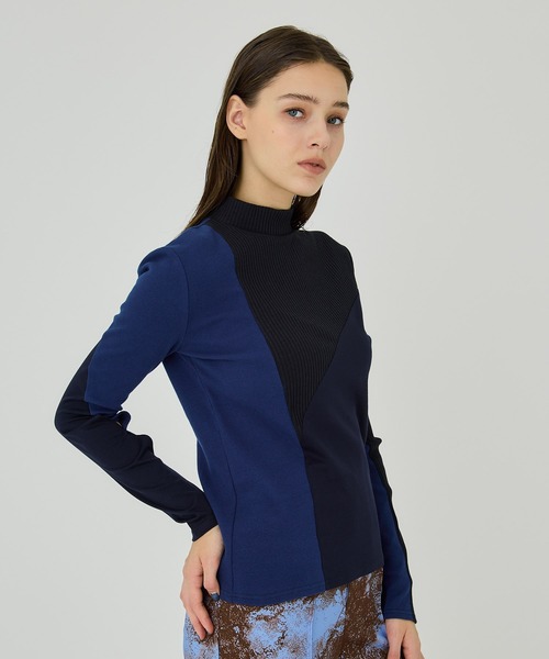 【極美品】ユナイテッドトウキョウ半袖カットソー ハイネック ロイヤルブルー UNITED TOKYO（ユナイテッドトウキョウ）の「バイカラーメロー