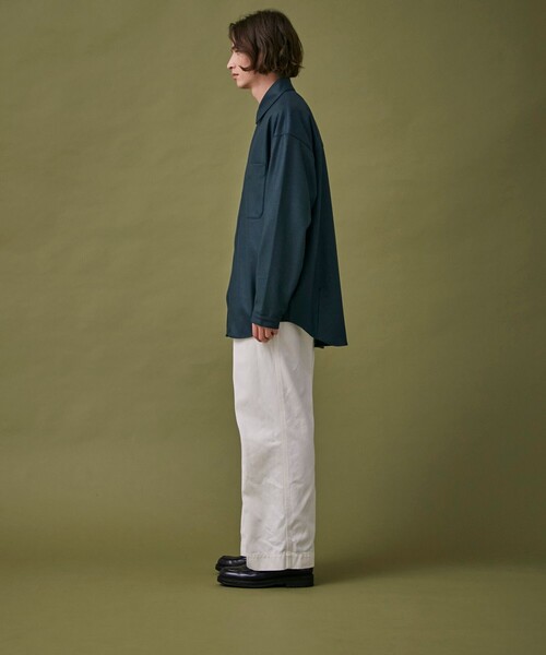 PUBLIC TOKYO（パブリックトウキョウ）の「シルキーウールジャージシャツ（シャツ/ブラウス・メンズ・ブラック/ダークグレー/グリーン・2/1）」の7枚目の写真