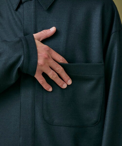 PUBLIC TOKYO（パブリックトウキョウ）の「シルキーウールジャージシャツ（シャツ/ブラウス・メンズ・ブラック/ダークグレー/グリーン・2/1）」の14枚目の写真