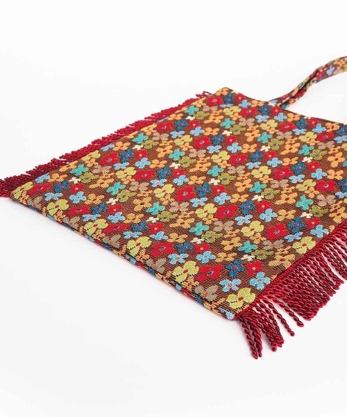 Casselini（キャセリーニ）の「Casselini(キャセリーニ)フラワージャガードトート（トートバッグ・レディース・ブラウン/イエロー/ブルー/アイボリー・FREE）」の9枚目の写真