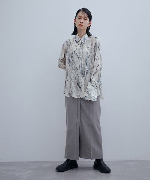 ADAM ET ROPE'(アダムエロペ)の「ステッチディテールロングシャツ(シャツ/ブラウス・レディース・ホワイト/ホワイト系その他・FREE)」の22枚目の写真
