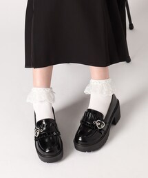 キラキラハート付き厚底パンプス