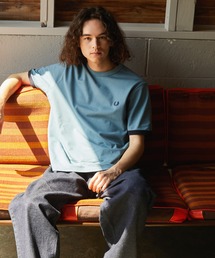 【FINEBOYS 9月号掲載】[FRED PERRY/フレッドペリー] 別注 ワンポイントロゴ刺繍 鹿の子Tシャツ