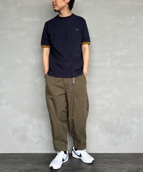 FRED PERRY フレッドペリー　別注 ワンポイントロゴ刺繍 鹿の子Tシャツ FINEBOYS 9月号掲載】[FRED PERRY/フレッドペリー] 別注 ワン