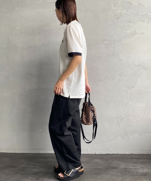 FRED PERRY フレッドペリー　別注 ワンポイントロゴ刺繍 鹿の子Tシャツ FINEBOYS 9月号掲載】[FRED PERRY/フレッドペリー] 別注 ワン