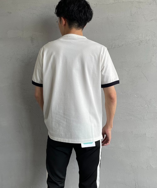 FRED PERRY（フレッドペリー）の「【FINEBOYS 9月号掲載】[FRED PERRY/フレッドペリー] 別注 ワンポイントロゴ刺繍 鹿の子Tシャツ（Tシャツ/カットソー・レディース・ホワイト/キャメル/ネイビー/サックスブルー・XS/S/M/L）」の5枚目の写真